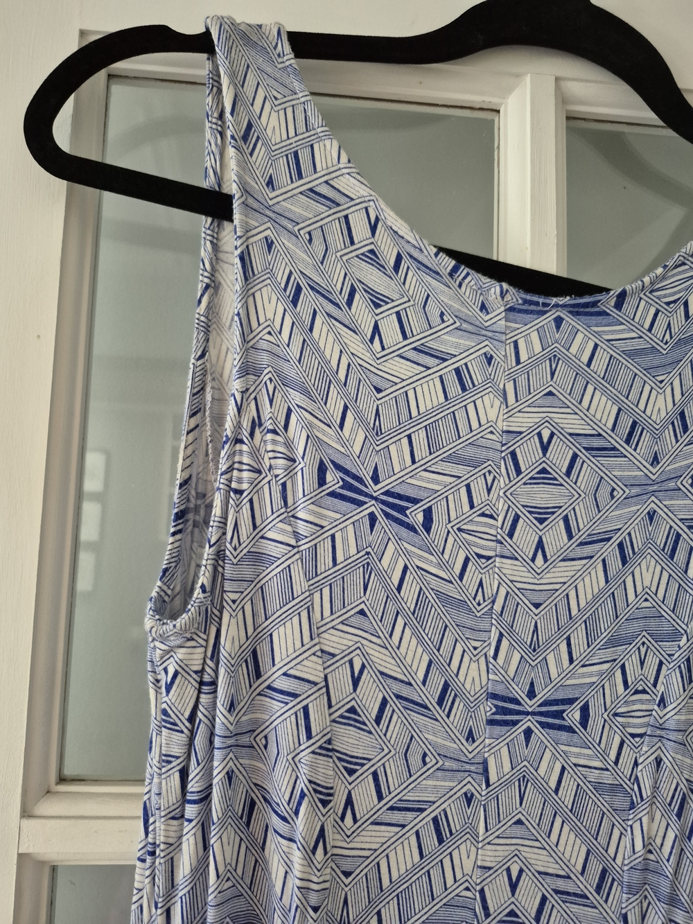 2 For $20!! Sleeveless Blue Geometric A-Line Dress Fit And Flare Size S/M - Picture 8 of 8